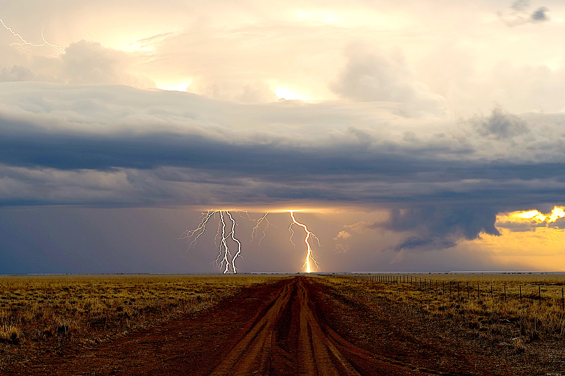 A storm with lightning